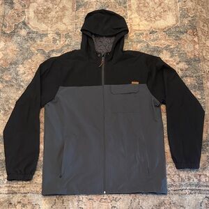 Men's Two-Tone Hooded Jacket - Black & Charcoal
